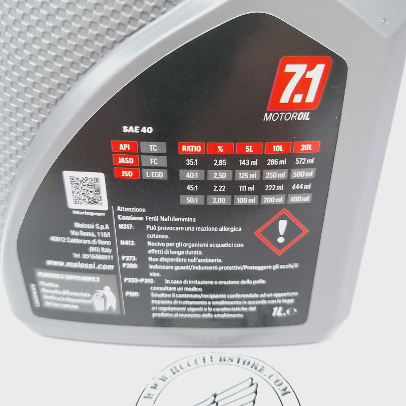Malossi 7.1 Top racing - 2T Full synthetic oil. - foto 3